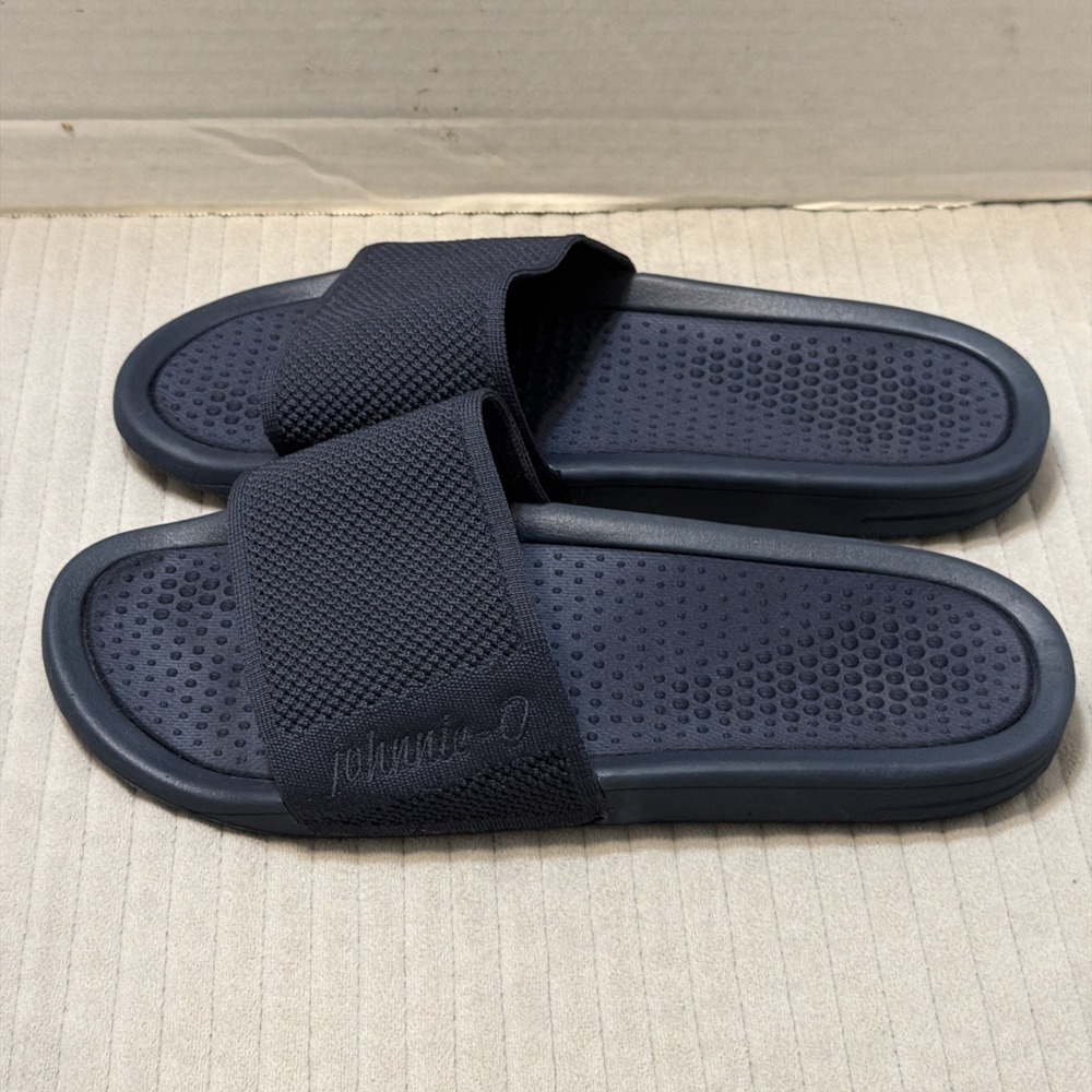 Johnnie-O Summer Dock Slides Men 12 Navy Blue EVA Sandals Flip Flop Pool Beach